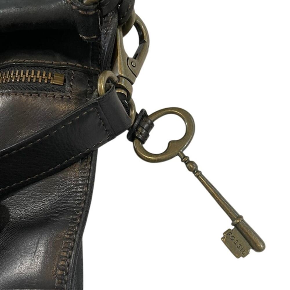 Fossil VTG Revival Flap, Black Leather Crossbody Bag - Picture 8 of 11